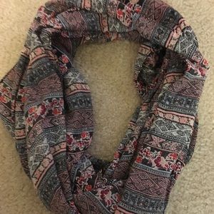 Pink flower infinity scarf